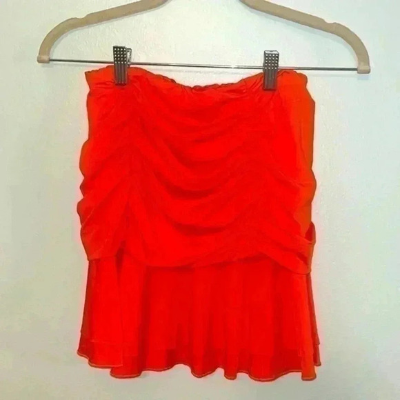 Easisi M Dresses & Skirts - Easisi M Size L Orange Stretchy Ruffled Skirt Size Small NWT